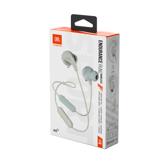 JBL Endurance Run 2 Wireless - White - Waterproof Wireless In-Ear Sport Headphones - Detailshot 10